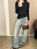 Camiseta Básica de Manga Larga Suave y Cómoda con Cuello Redondo AMV