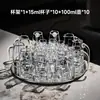 Juego de Copas de Cristal para Licores de Lujo Ligero con Decantador de Borde Dorado, Vasos de Chupito de Estilo Sencillo, Copas en Forma de Bala y Copas para Licores