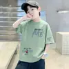 Novedad de Verano Camiseta para Niños Estampado de Letras de Dibujos Animados Manga Corta Top de Verano de Manga Corta para Niños Ropa para Niños Pequeños y Medianos Camiseta