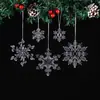 Suministros Creativos de Decoración Navideña, Colgantes de Copo de Nieve Transparentes de Cristal Imitación de Cristal de Hielo, Accesorios de Decoración para el Árbol de Navidad y la Atmósfera Navideña
