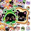 144 Piezas Lindos Dibujos Animados Color Dopamina Gatito con Forma Pegatinas Kawaii Gato Divertido Decoración para Diario Pegatinas DIY