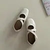 Zapatos casuales Mary Jane con tira cruzada moda de verano dulce tacón bajo escotados punta redonda aumento de altura oculto suela blanda zapatos de vestir para mujer