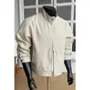 Jaqueta com Gola Alta Primavera e Outono Marca Tendência Tamanho 2026 Masculino Plus Size Para o Trabalho Retrô Respirável Jaqueta de Trabalho Estilo Old Money Imitação de Linho