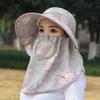 Chapéu de Sol Novo 2025 com Aba Grande Feminino de Verão para Bicicleta com Cobertura Facial Anti-Ultravioleta Chapéu de Sol com Aba Grande Chapéu Fresco para Colheita de Chá