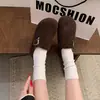 Sapatos femininos planos quentes com forro de fleece estilo Birkenstock, 2026 mais vendidos para outono/inverno, sapatos de algodão peludos para calçar e tirar, para uso externo