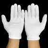 Guantes de trabajo ceremoniales blancos gruesos personalizados, guantes protectores de tela de algodón, guantes de algodón sin polvo inspeccionados de calidad