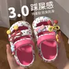 Zuecos Florales Estilo Princesa de Verano para Niñas, Sandalias Pequeñas y Medianas para Niños, Zapatos de Playa para Exteriores, Sandalias de Moda