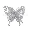 Nuevas decoraciones de Navidad: Mariposa de lentejuelas doradas de doble capa para árbol de Navidad, corona de Navidad, artículos decorativos para bodas y cajas de regalo
