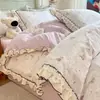 Juego de Cama de Encaje Francés Clase A Personalizado, 100% Algodón, Nuevo Modelo 2026, Funda Nórdica, Sábana Bajera y Funda de Almohada Juego de Tres Piezas