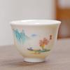 Taza de Té Kung Fu de Jade Suet Copa Yulan Taza Individual Porcelana Blanca Dehua Color Sólido Estilo Chino Copa de Lucha Té Té Té Taza Pequeña