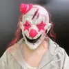 Máscara de Payaso Divertida de Halloween Blanco y Negro Espeluznante Horror Mascarada Accesorios para Disfraz