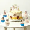 Decoraciones para Fiesta de Cumpleaños Transfronteriza, Banderines de Letras, Adornos para Pastel con Temática de Perros, Serpentinas Espirales, Pancartas y Adornos Colgantes
