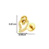 Hengsen F136 aleación de titanio circonita incrustada pentagrama lazo rosca interna tornillo barra para piercing labio piercing cartílago hueso de la oreja stud