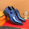 Zapatos de Cuero Brillantes con Puntera Puntiaguda y Cordones para Hombre, Zapatos Derby de Moda para Club Nocturno y Banquetes, Zapatos Dorados para Hombre, Juventud Talla Grande Elevadores