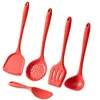 Espátula de silicona resistente al calor de grado alimenticio cuchara para sopa juego de 5 piezas cocina casera para cocinar sartén antiadherente juego especial de utensilios de cocina
