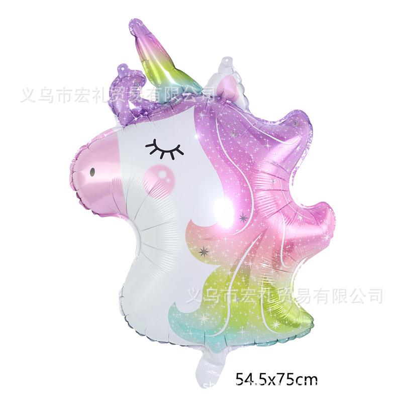 渐变彩色独角兽头尺寸