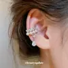 Pinzas para Orejas Populares Coreanas y Japonesas de Zirconia y Perla Gota de Agua, Sin Perforación, Lujo Ligero, Brazaletes para Orejas de Gama Alta, Pendientes de Moda para Mujeres