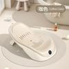Bañera para bebé con temperatura ajustable, para sentarse y acostarse, alfombrilla antideslizante, red de baño para recién nacidos, artefacto de baño