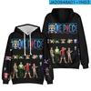 2024 Amazon 3D Transfronterizo Nuevo Producto Trendy Cómic Japonés Luffy Zoro One Piece Sudadera con Capucha Estampado Digital 3D