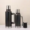 Termo Plegable de Doble Capa de Acero Inoxidable Olla de Viaje Gran Capacidad Conservación de Calor y Frío al Aire Libre Botella de Agua Deportiva Botella de Agua