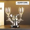 Adornos de Estante de Vino de Conejo Electrochapados, Decoraciones de Gabinete de Vino de Lujo Ligero de Gama Alta, Decoraciones Creativas para Recibidor, Sala de Estar, Aparador