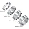 Moda Europea y Americana Transfronteriza Estilo Minimalista Acero Inoxidable Joyería para Parejas Anillo Liso de 4 mm, 6 mm, 8 mm Set de Accesorios para Manos