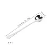 Cuchara para helado de acero inoxidable 410, cuchara larga para remover café, diseño creativo con extremos puntiagudos y redondeados, cuchara para postre, juego de vajilla para uso doméstico