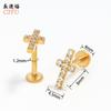 Zeming Acero Inoxidable Trébol de Cuatro Hojas Huazi Fragancia Pendientes de Zirconia para Abuela Lujo Ligero Pendientes de Hélice de Oreja de Gama Alta Pendientes de Nicho