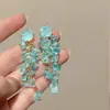 Pendientes de borlas de grava para la frescura del verano para mujer, pendientes únicos y hermosos con un ambiente de vacaciones junto al mar y una sensación de alta gama