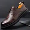 Zapatos de cuero de punta ancha transfronterizos, nuevos zapatos de cuero formales de negocios estilo británico para hombre de otoño, zapatos cómodos de oficina para hombre