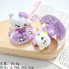 Anillo Inflable Luminoso Estéreo para Fiesta Accesorios de Resina de Gato Decoración de Diadema con Pegamento de Crema para Manualidades Pinza para el Cabello Funda de Teléfono Móvil Pegatina para Taza de Agua