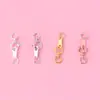 Accesorios de Botones de Plata de Ley S925 para Pulsera DIY, Hebilla de Collar, Hebilla de Conexión, Accesorios para Cadena de Clavícula, Material Semi-Acabado con Perlas
