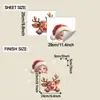 Fun-f1351 Boneco Rena de Natal Fofo Floco de Neve Decoração de Janela de Vidro de Varanda Adesivo Eletrostático para Janela UV