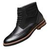 Novas Botas Martin Retrô Britânicas com Padrões Esculpidos, Botas de Couro Modernas Masculinas, Botas de Couro Versáteis Casuais Slip-On 27039