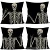 Funda de Almohada de Halloween al Por Mayor de Amazon Transfronteriza Popular Temu Lino Felpa Cuadrada Funda de Almohada Funda de Almohada Cómoda