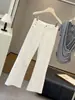 Jeans Flare de Cintura Alta Simples da Moda de Verão para Mulheres Petite, Emagrecedor, Versátil, Design Elástico, Calças Longas Retas
