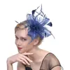 Malla de boutique tocado de plumas para banquete foto personal sombrero de plumas hecho a mano accesorios para el cabello tocado de plumas