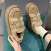 Sapatos de algodão com sola grossa para mulheres, para uso externo no inverno, novos da moda 2026, botas de neve slip-on, estilo Birkenstock retrô com forro de fleece