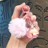 Colgante Llavero Hielo Frijol de Leche Relleno de Aceite Acrílico, Encanto de Helado de Fresa, Accesorio para Bolsa, Pequeño Regalo para Máquina de Garra