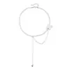 Collar con Borla de Perlas de Pájaro Blanco Puro Transfronterizo Europeo y Americano para Mujer Estilo Natural Fresco Ins Moda Collar de Cristal