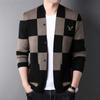 Novo Cardigan de Tricô Masculino de Outono Moda Jovem e de Meia-idade Coreano Solto de Botão Único Suéter Jaqueta Casual Tendência