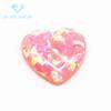 Forma de corazón plano liso OP08 rosa pálido ópalo forma de corazón de amor plano brillante piedra de ópalo rosa pálido