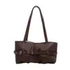 Bolsa tote estilo retrô para mulheres, com detalhe de cinto de couro, perfeita para o verão de 2026 e adequada para o dia a dia ou como bolsa de ombro.