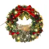 Mini Guirlanda de Natal para Armário de Cozinha com Laço, Frutas Vermelhas, Estilo Pastoral Clássico, Decoração Durável de Plástico