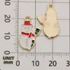 Atacado do Fabricante Série de Natal e Ano Novo Itens Mais Vendidos, Pingentes Pequenos de Liga de Esmalte, Charms para Pulseira, Acessórios para Joias DIY