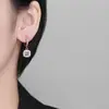 Pendientes Cuadrados de Estilo Lujo Ligero para Mujer, Llenos de Diamantes, Versátiles, Modernos, Únicos, Frescos, Diseño de Nicho, Pendientes Sencillos