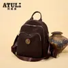 Mochila Feminina 2025 Novo Estilo Coreano Pu Cor Pura Feminina Versátil Moda Tendência Espaço Grande Mochila Portátil