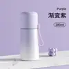 Copo térmico de gradiente de cor de alto valor 316L copo de água fria de aço inoxidável para homens e mulheres estudantes pequeno copo de água portátil com tampa dupla