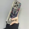 Pintura a óleo borboleta para Apple 16promax temperamento estético moda capa de telefone feminina iPhone15 galvanizado