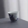 Juego de Té Azul y Blanco Yue Rui Taza Rápida Flotante Juego de Viaje a Todo Color Tazón Cubierto Pétalo Una Tetera Dos Tazas Cafetera para Mujer